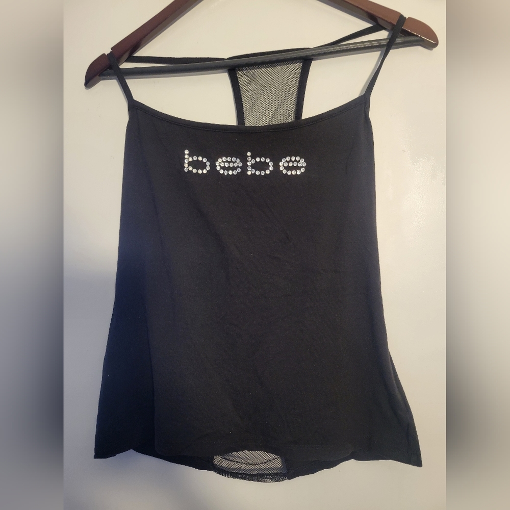 bebe black racerback